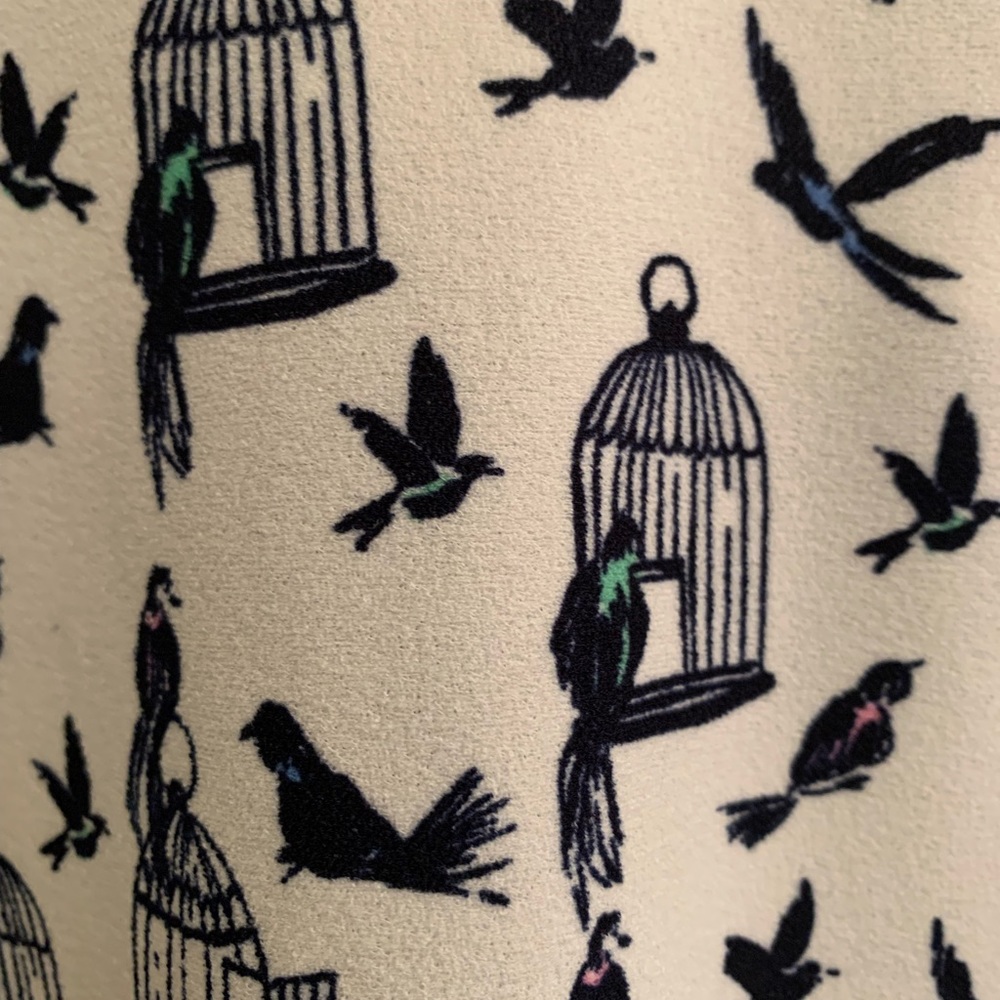 🆕 Gabby Skye Sleeveless White & Navy Bird Cage Shift Dress “April” sz 8